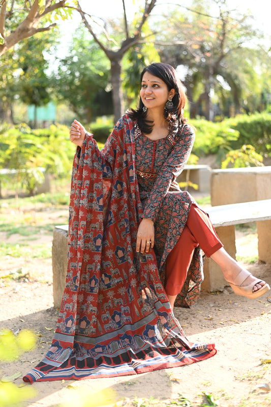 Jhilmil Anarkali Cotton Suit Set