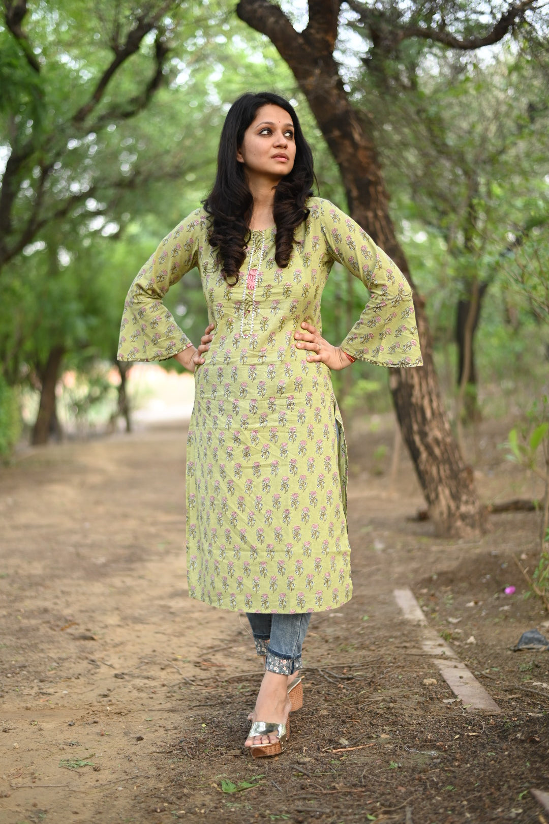Bhama bell sleeves cotton kurti