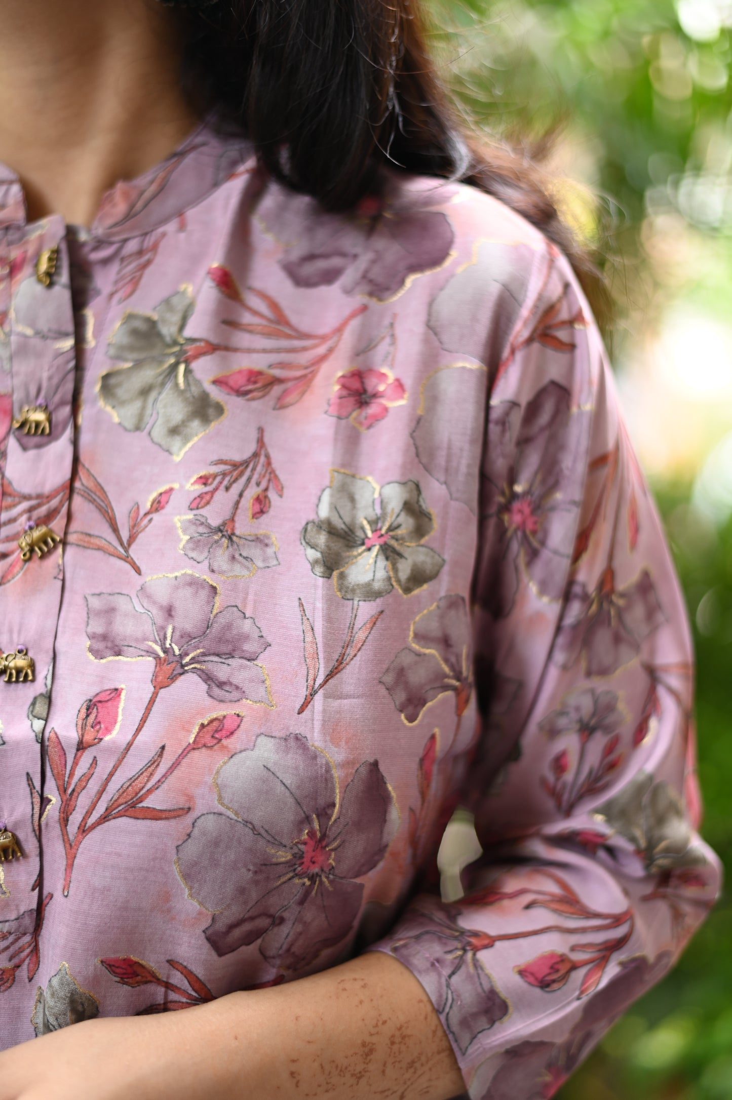 Rosy muslin silk co-ord set
