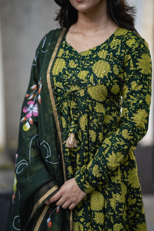 Vanaja Cotton Anarkali Suit Set