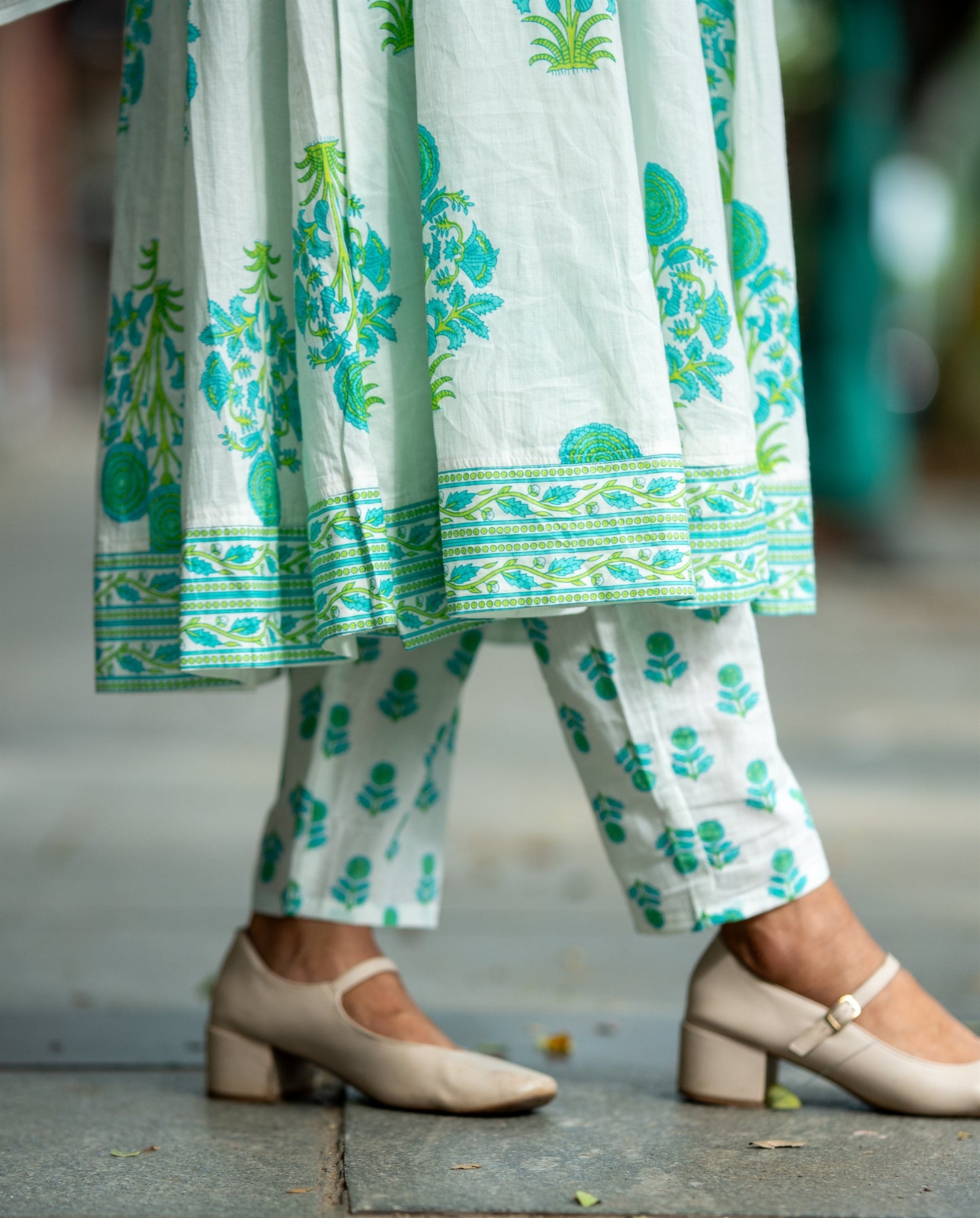 Nargis Mint Anarkali Suit Set