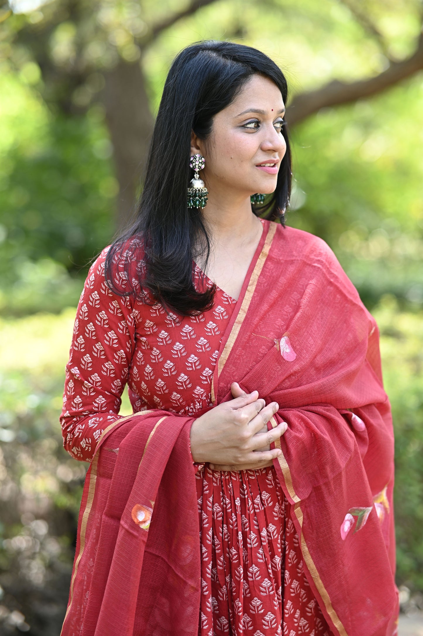 Aabroo Heritage Anarkali Cotton Suit Set