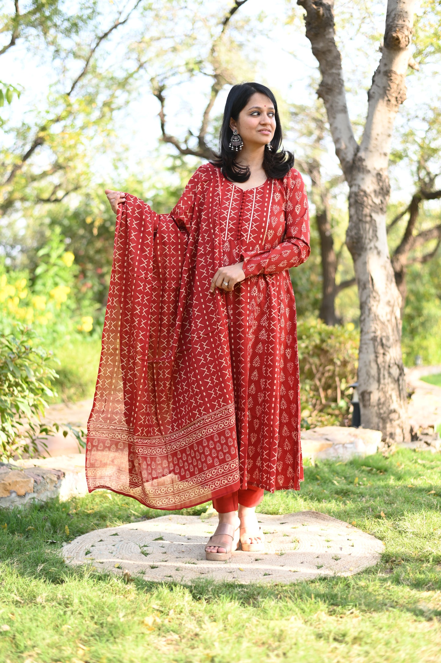 Marina Anarkali Cotton Suit Set