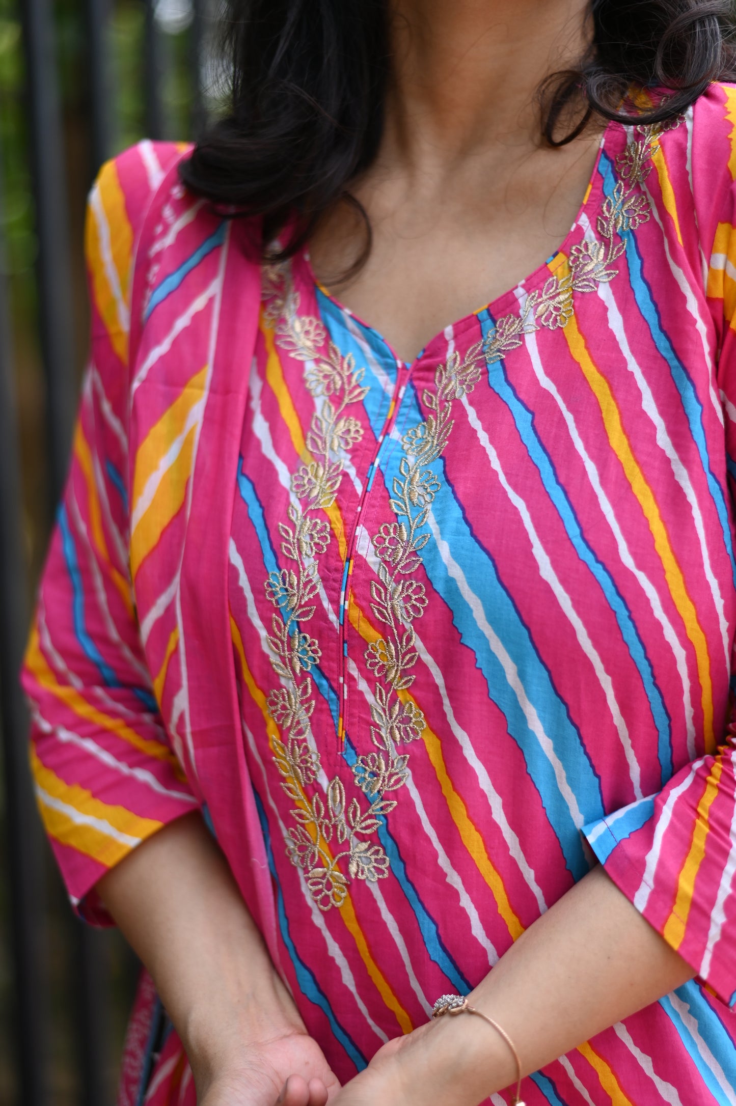 Multicolor Lehariya Suit Set