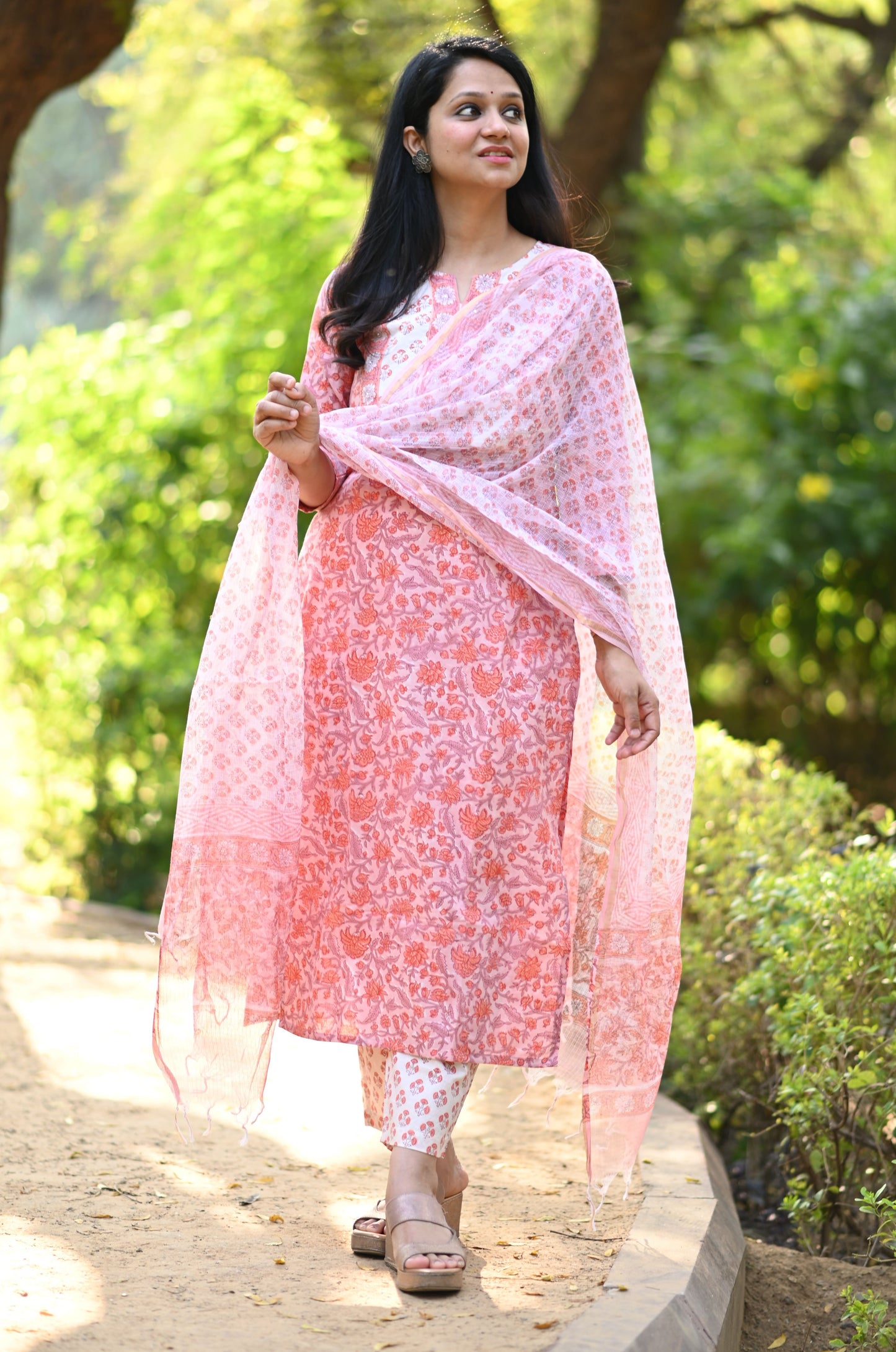 Kesari Hand Block Cotton Suit Set