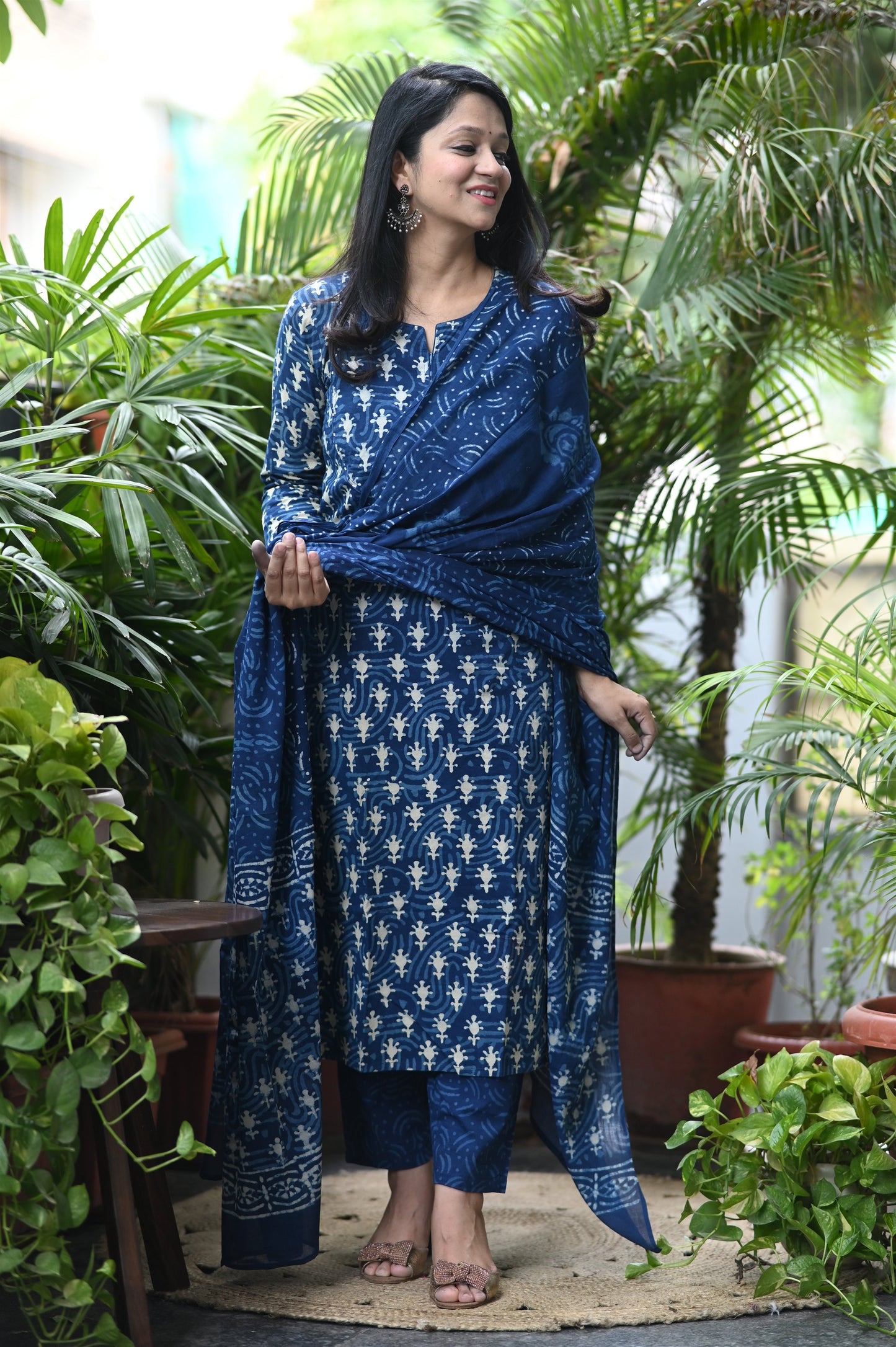 Neelaya Hand Block Cotton Suit Set