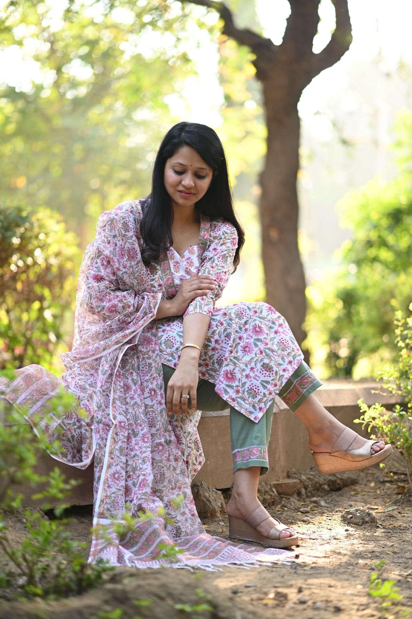 Rajni Hand Block Cotton Suit Set