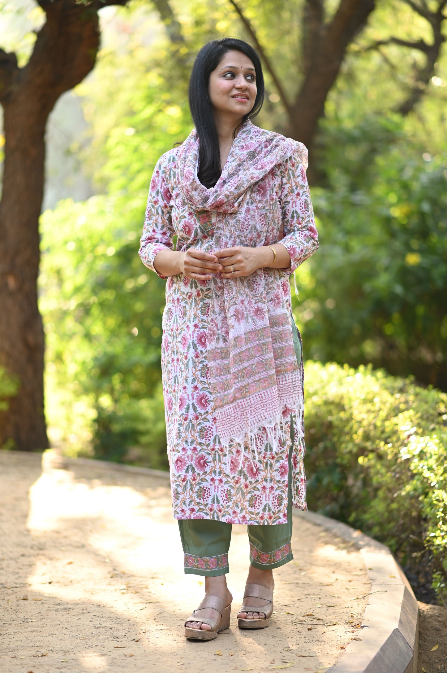 Rajni Hand Block Cotton Suit Set