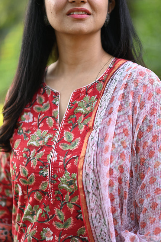 Mallika Hand Block Cotton Suit Set