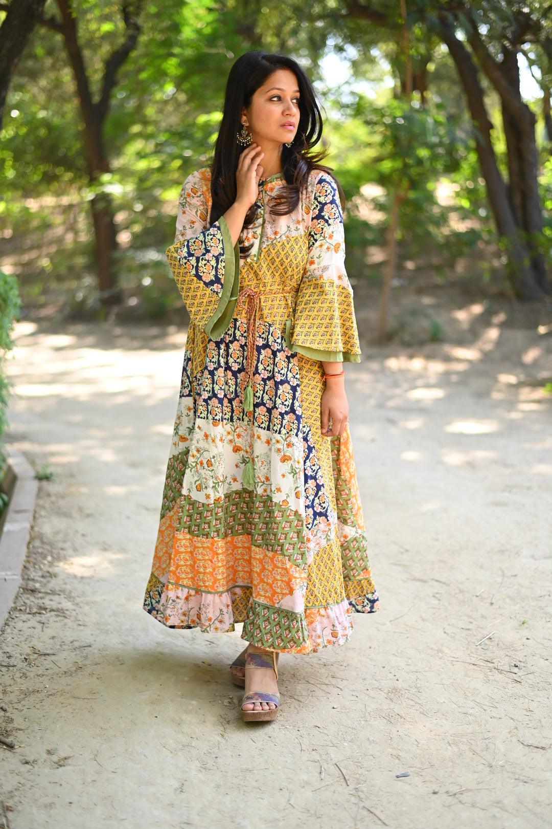 Multicolor Cotton One Piece
