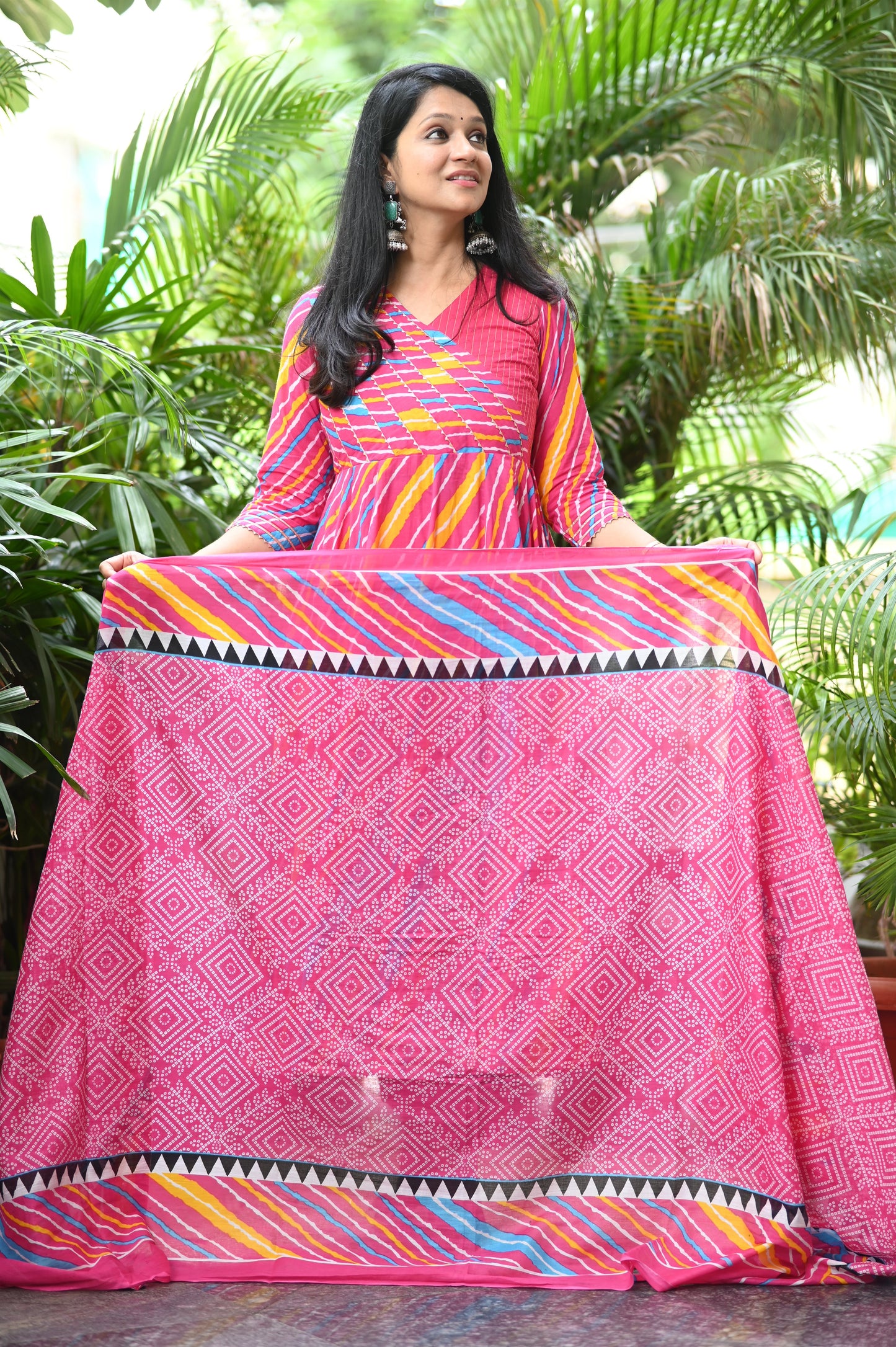 Satrangi Bandhani Anarkali Suit Set