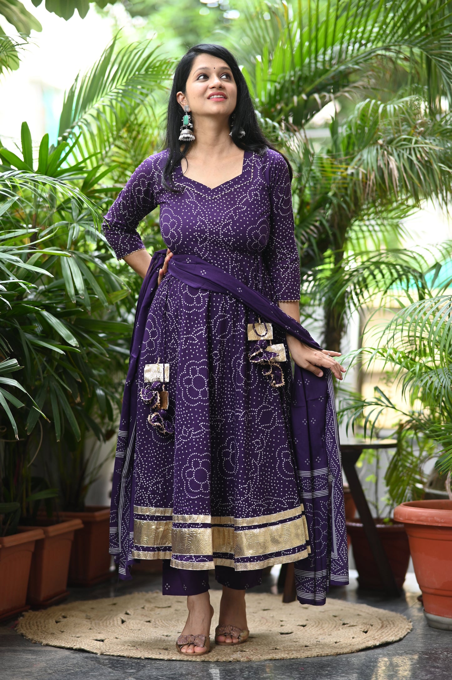 Gulbandh Bandhani Anarkali Suit Set