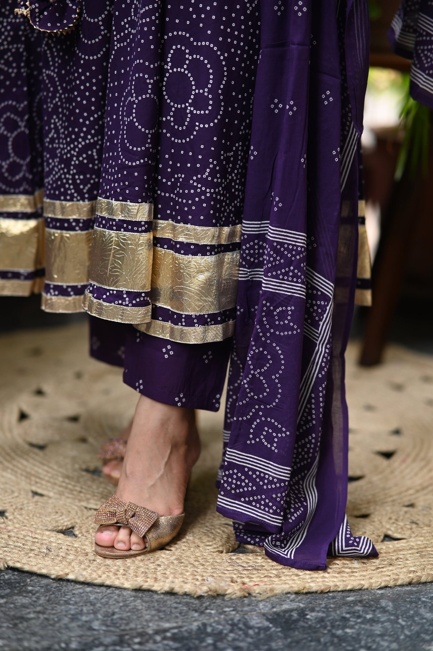 Gulbandh Bandhani Anarkali Suit Set