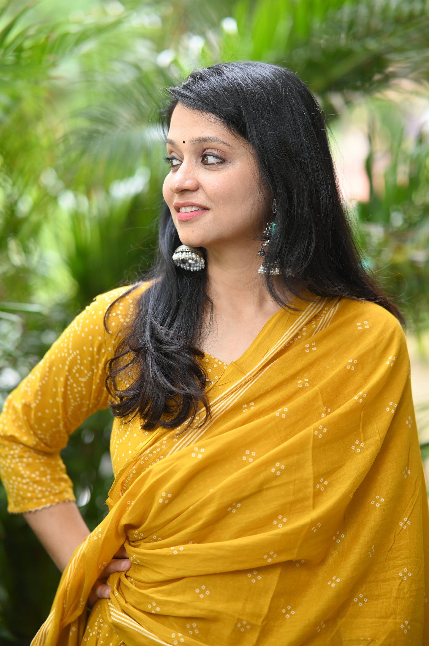 Kesarbandh Bandhani Anarkali Suit Set