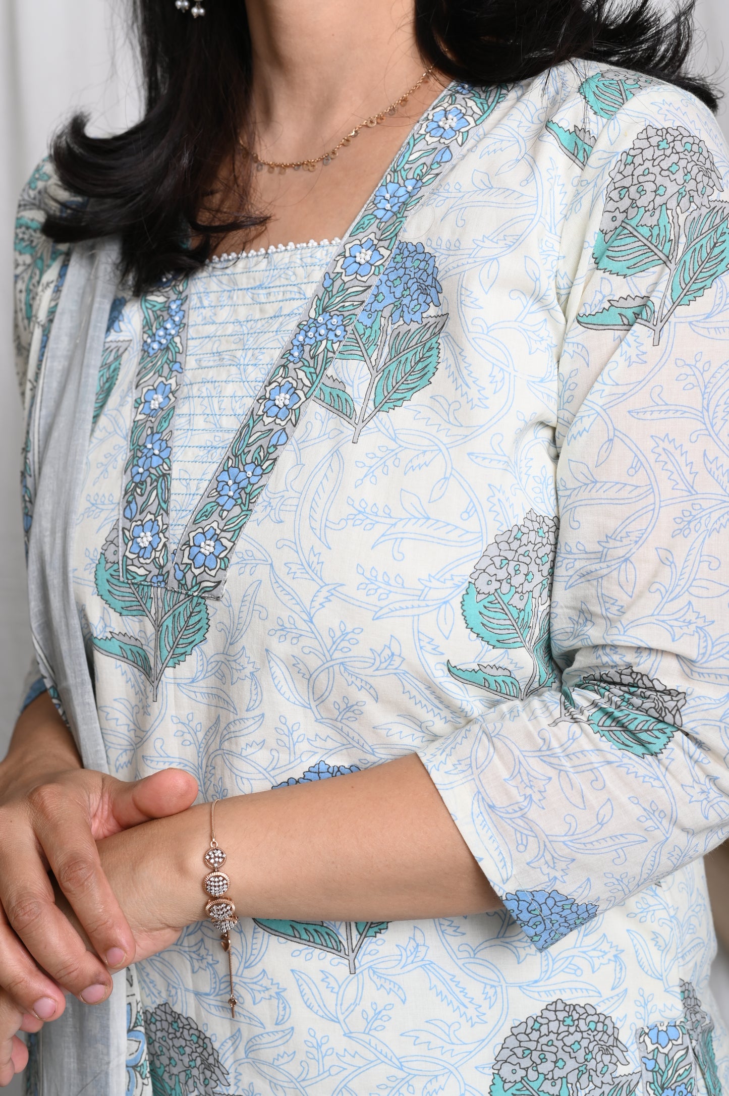 Shweta Handblock Cotton Suit Set