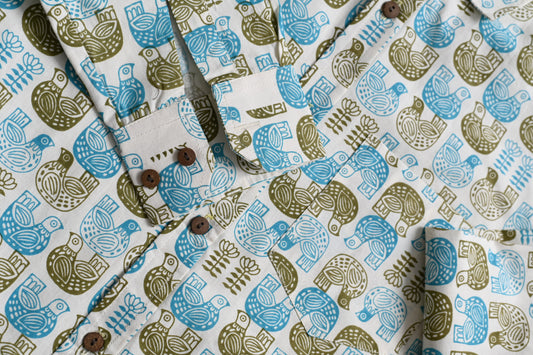 Motif Print Cotton Shirt