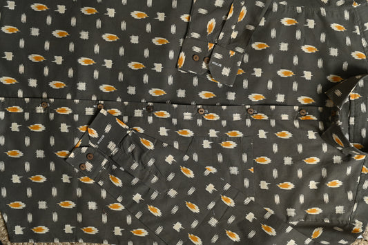 Abstract Print Cotton Shirt