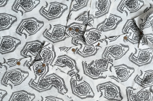 Paisley White Cotton Shirt