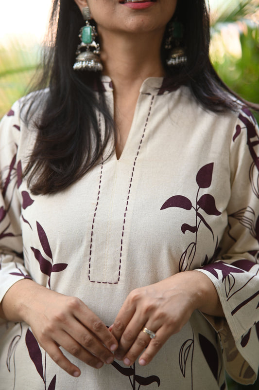 Chloe Wine A-Line Cotton Co-ord Set