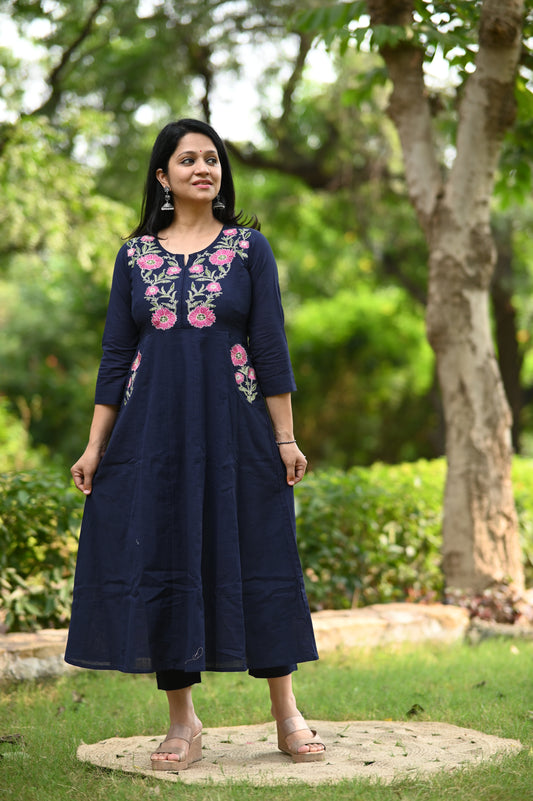 Kessa Blue Kurta Pant Set