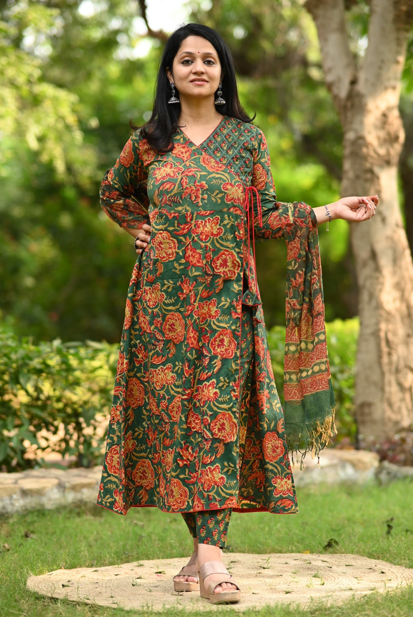Mastaani A-Line Handblock Cotton Suit Set
