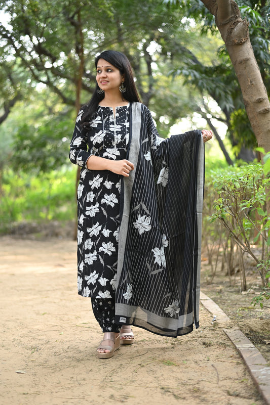 Kanika Flower Cotton Suit Set