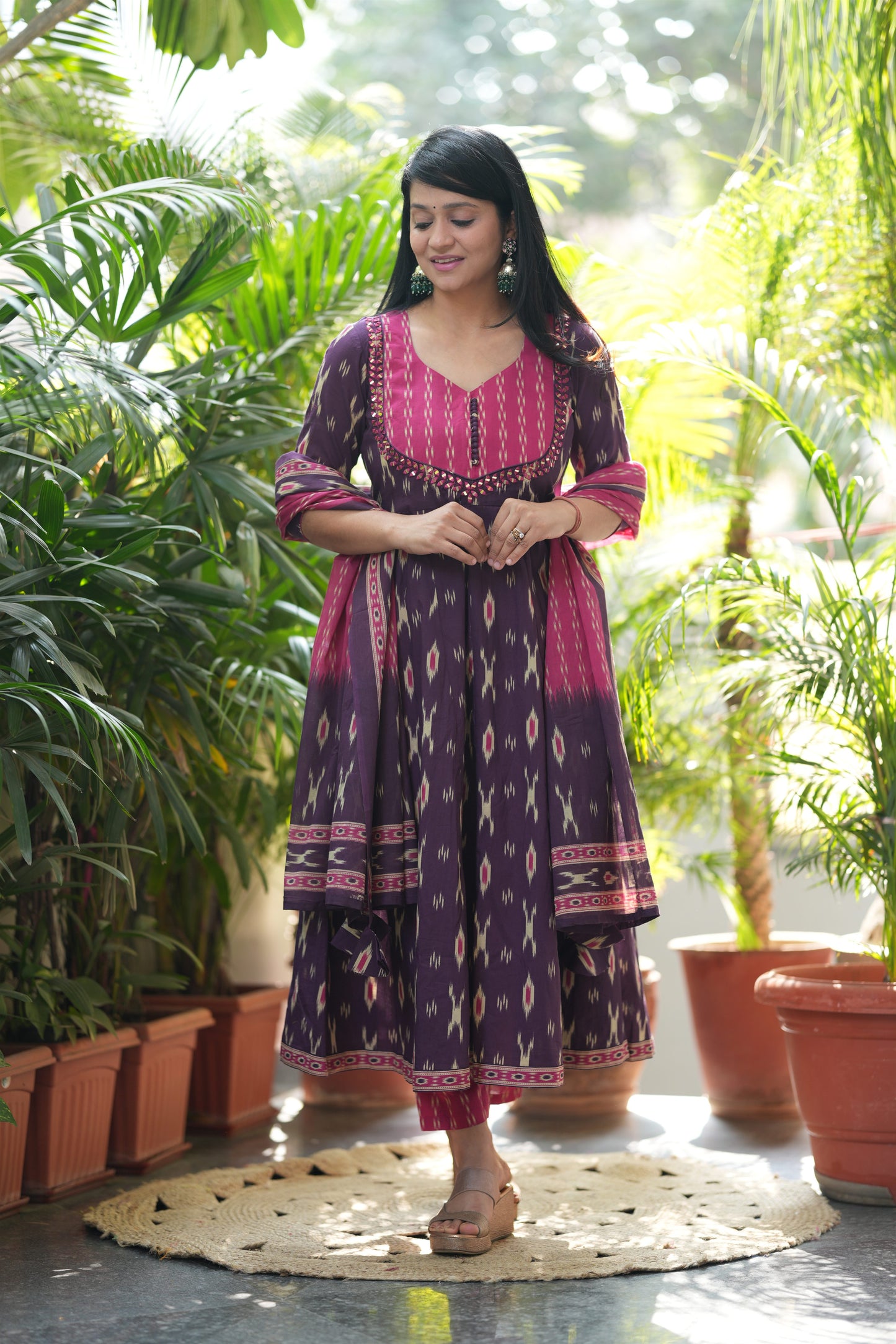 Anvika Cotton Anarkali Suit Set