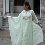 Mint Green Designer Embroidered Suit Set