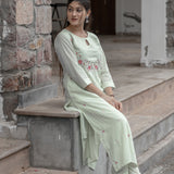 Mint Green Designer Embroidered Suit Set