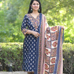 Blue cotton suit set