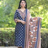 Blue cotton suit set