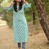 Sky cotton kurti