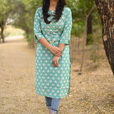 Sky cotton kurti