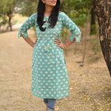 Sky cotton kurti