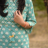 Sky cotton kurti