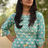 Sky cotton kurti