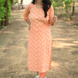 Orange Cotton Kurta Pant set