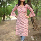 Kaya bell sleeves cotton kurti