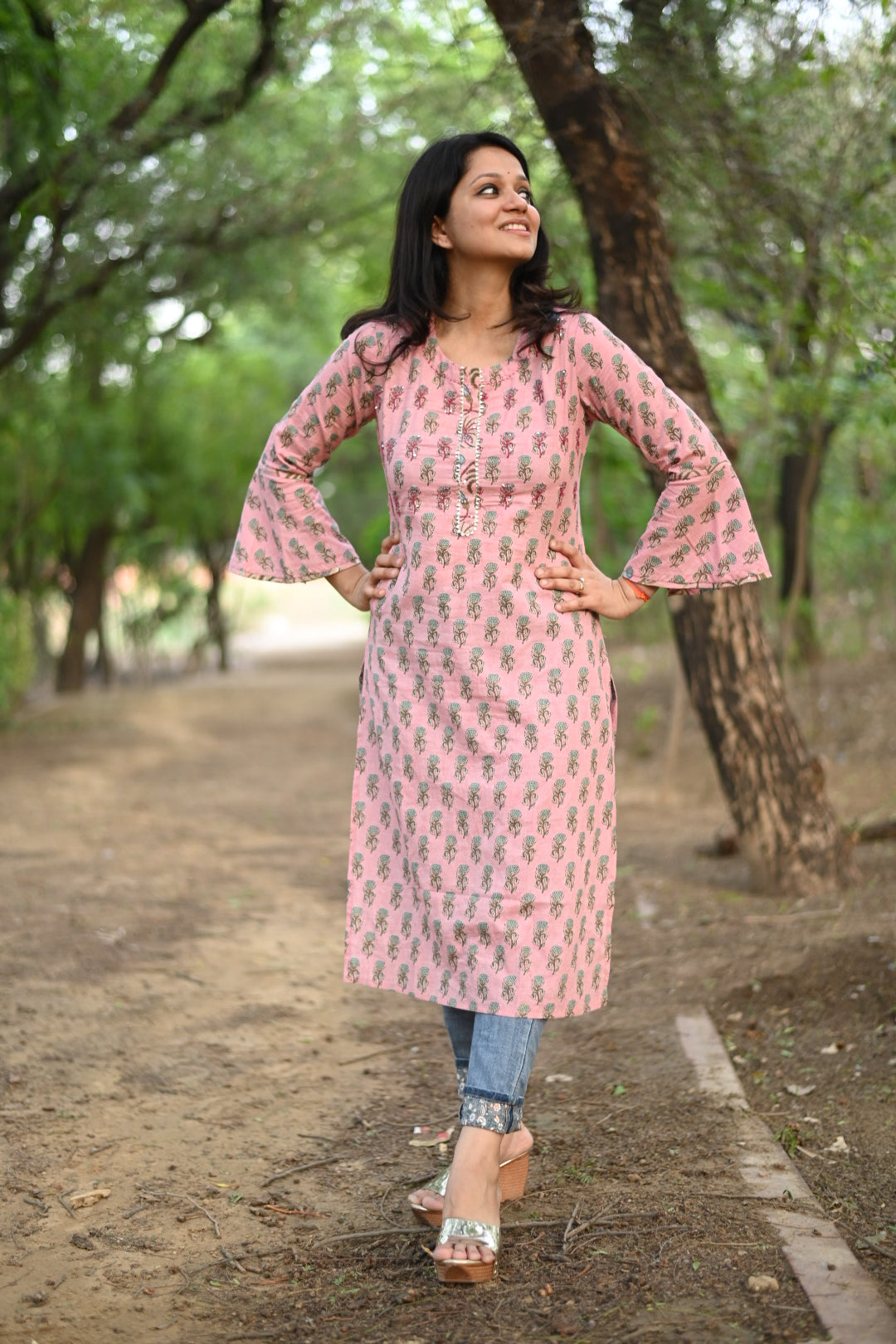 Kaya bell sleeves cotton kurti
