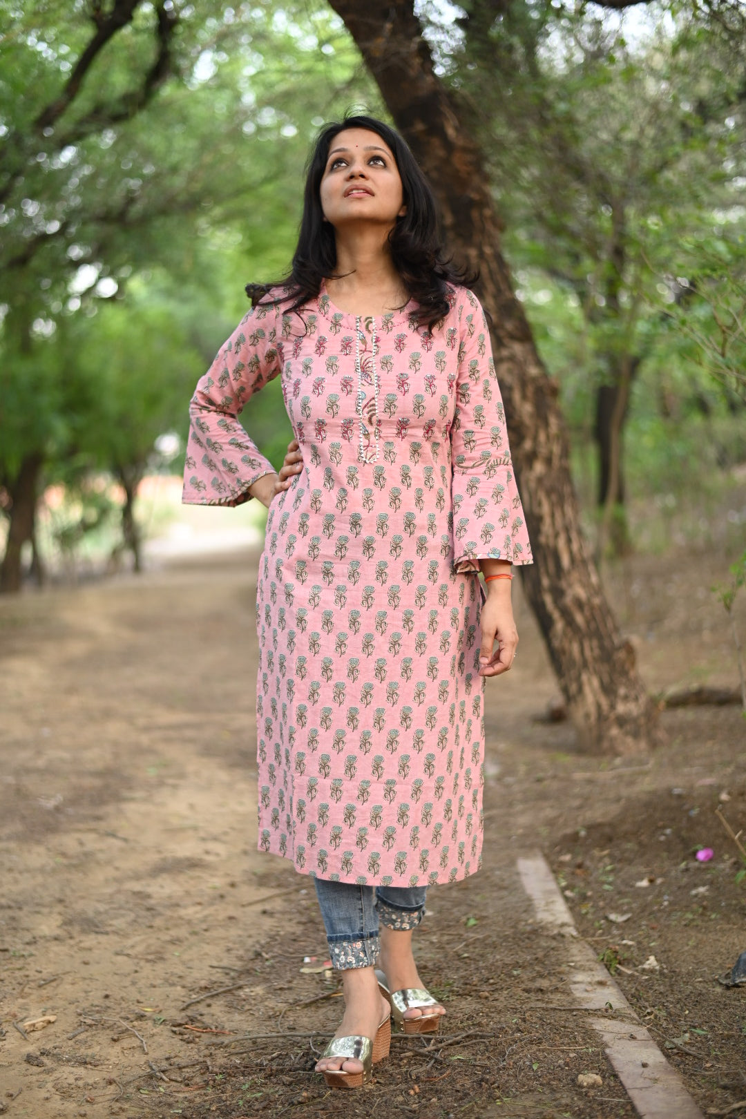 Kaya bell sleeves cotton kurti