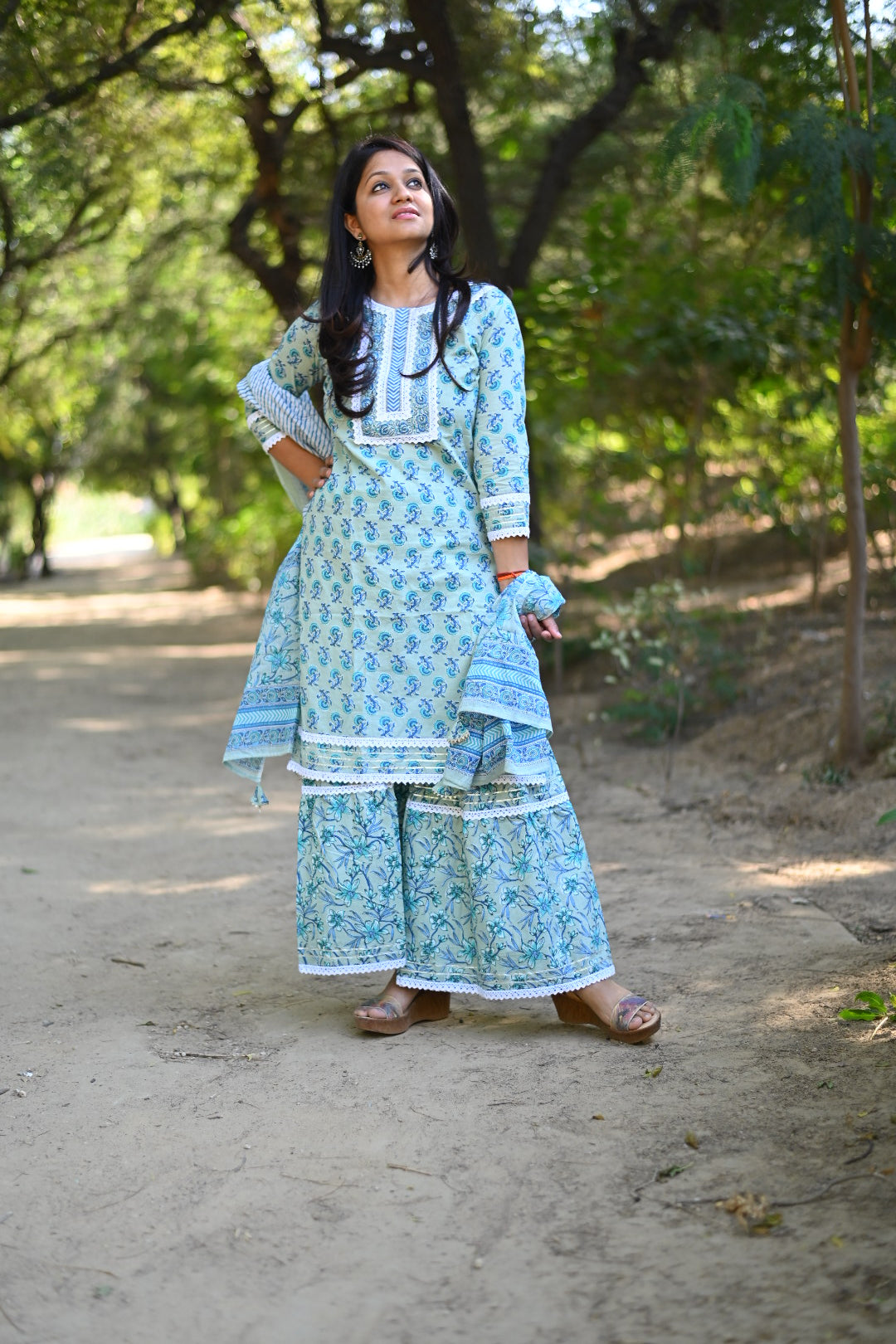 Ahoyi cotton sharara set – DHOLKEE