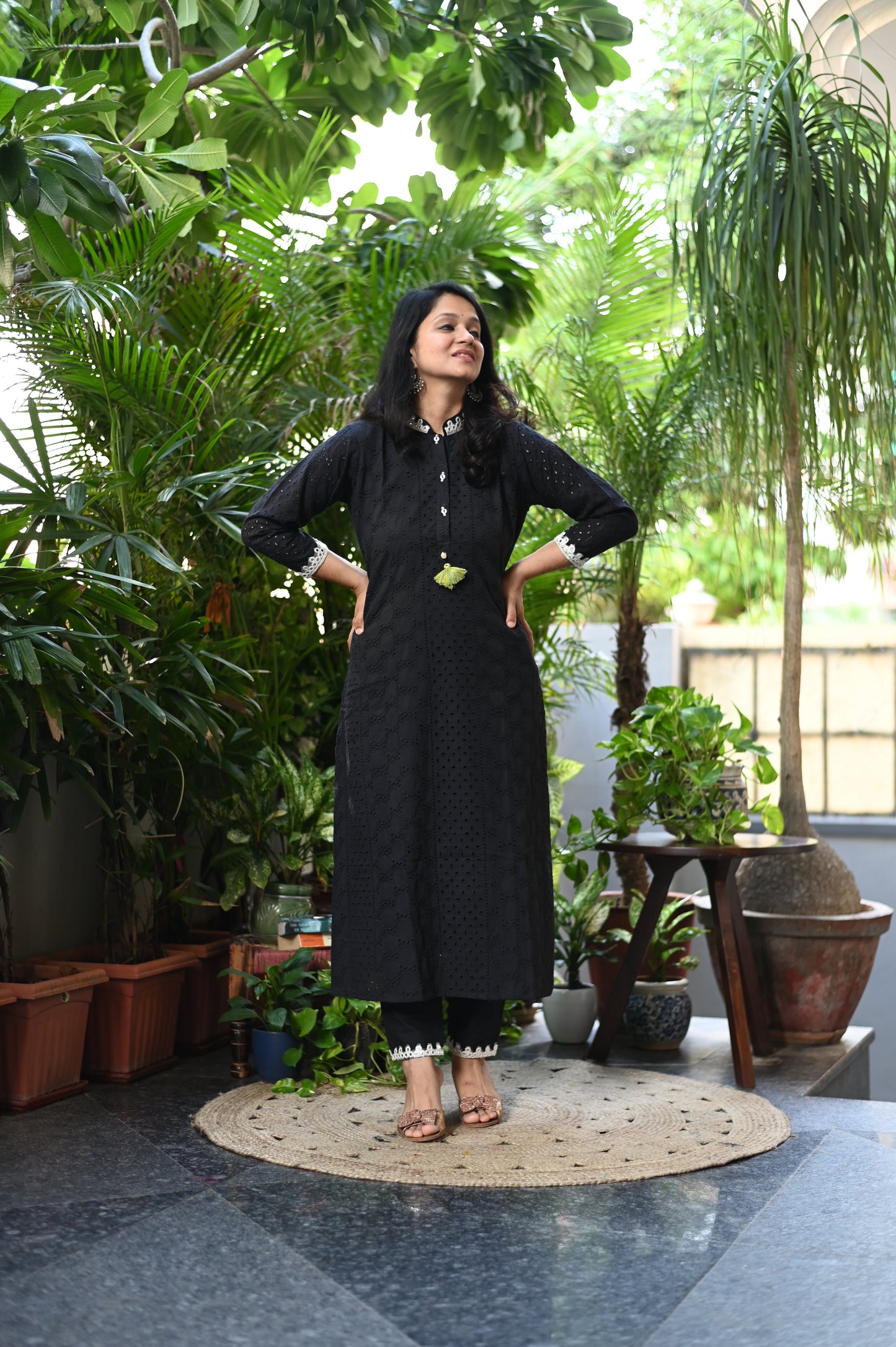 Meera Cotton Schiffli Kurta Pant