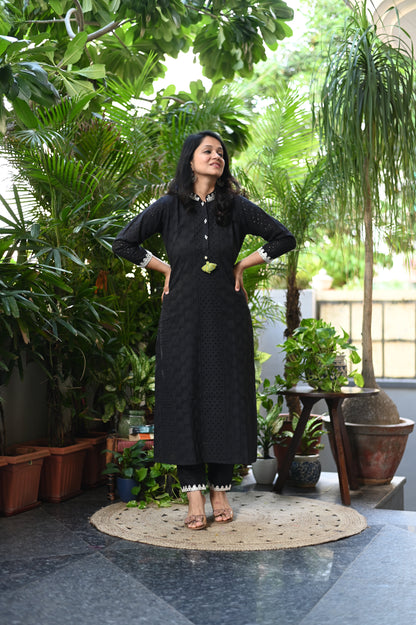 Meera Cotton Schiffli Kurta Pant