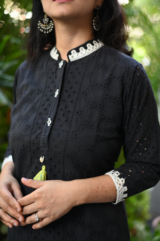 Meera Cotton Schiffli Kurta Pant