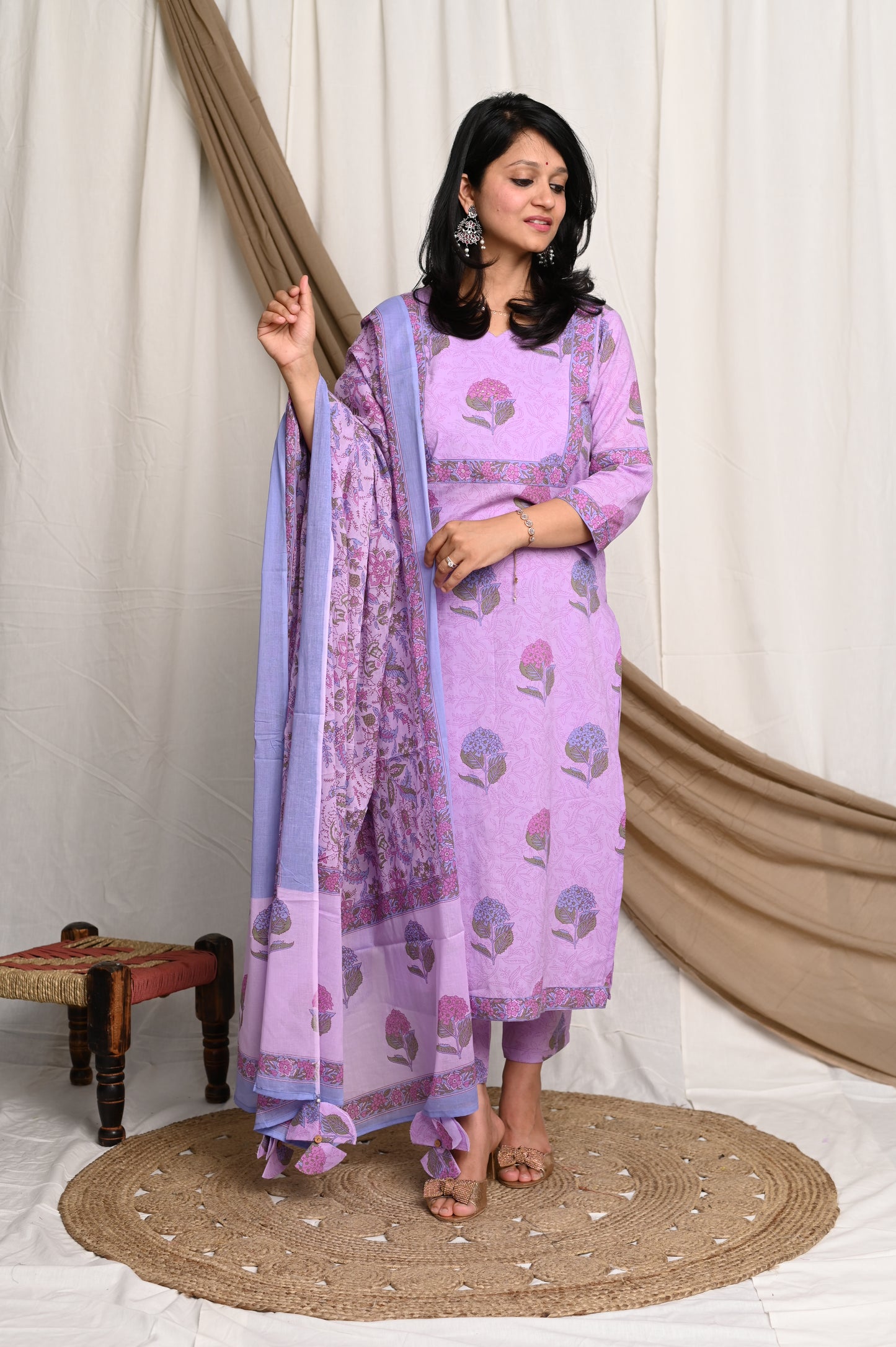 Lilac cotton suit set