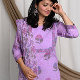 Lilac cotton suit set