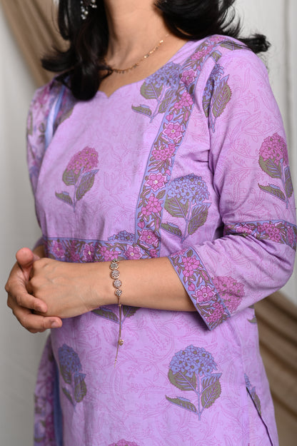 Lilac cotton suit set