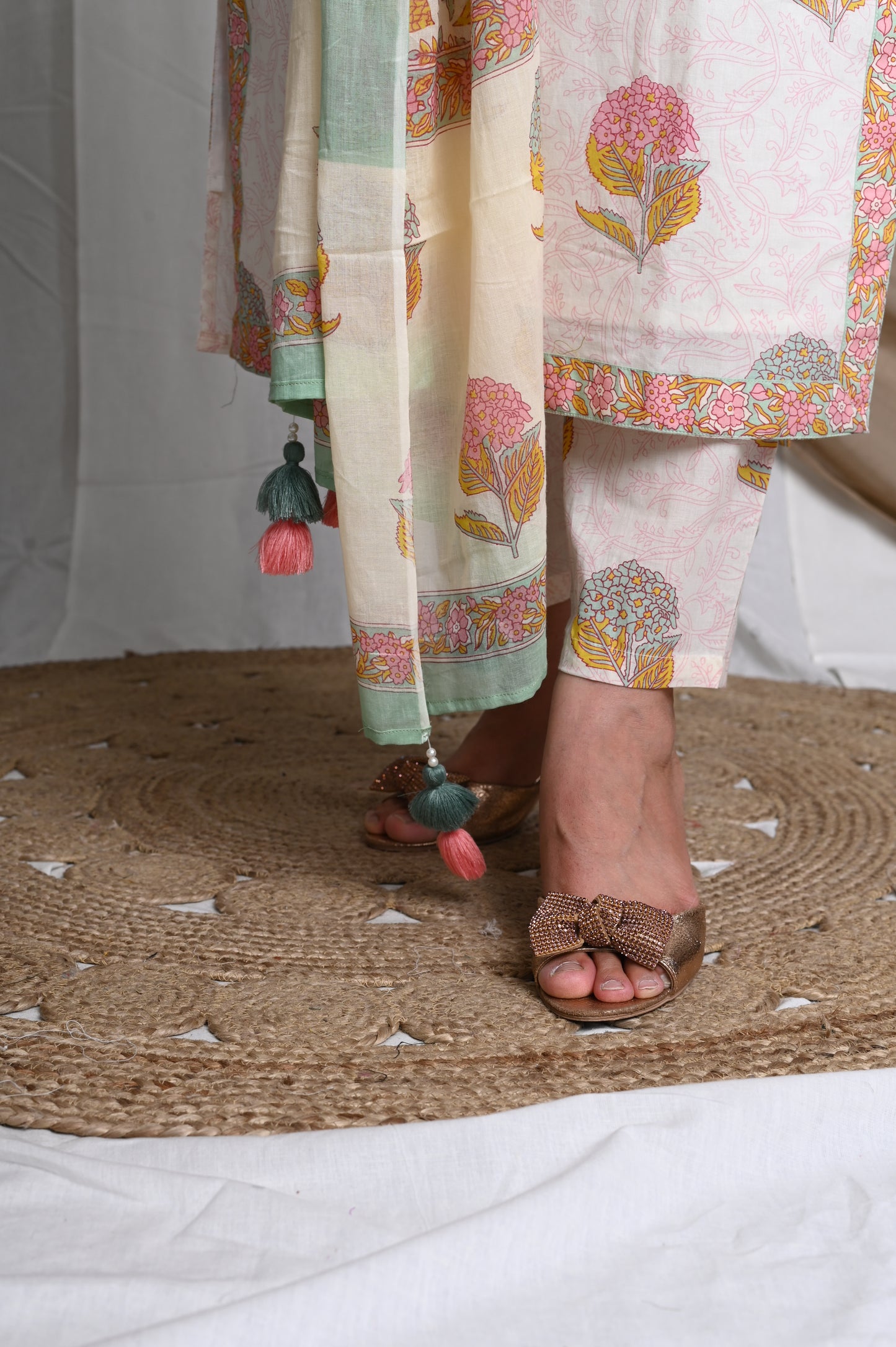 Noori Handblock Cotton Suit Set