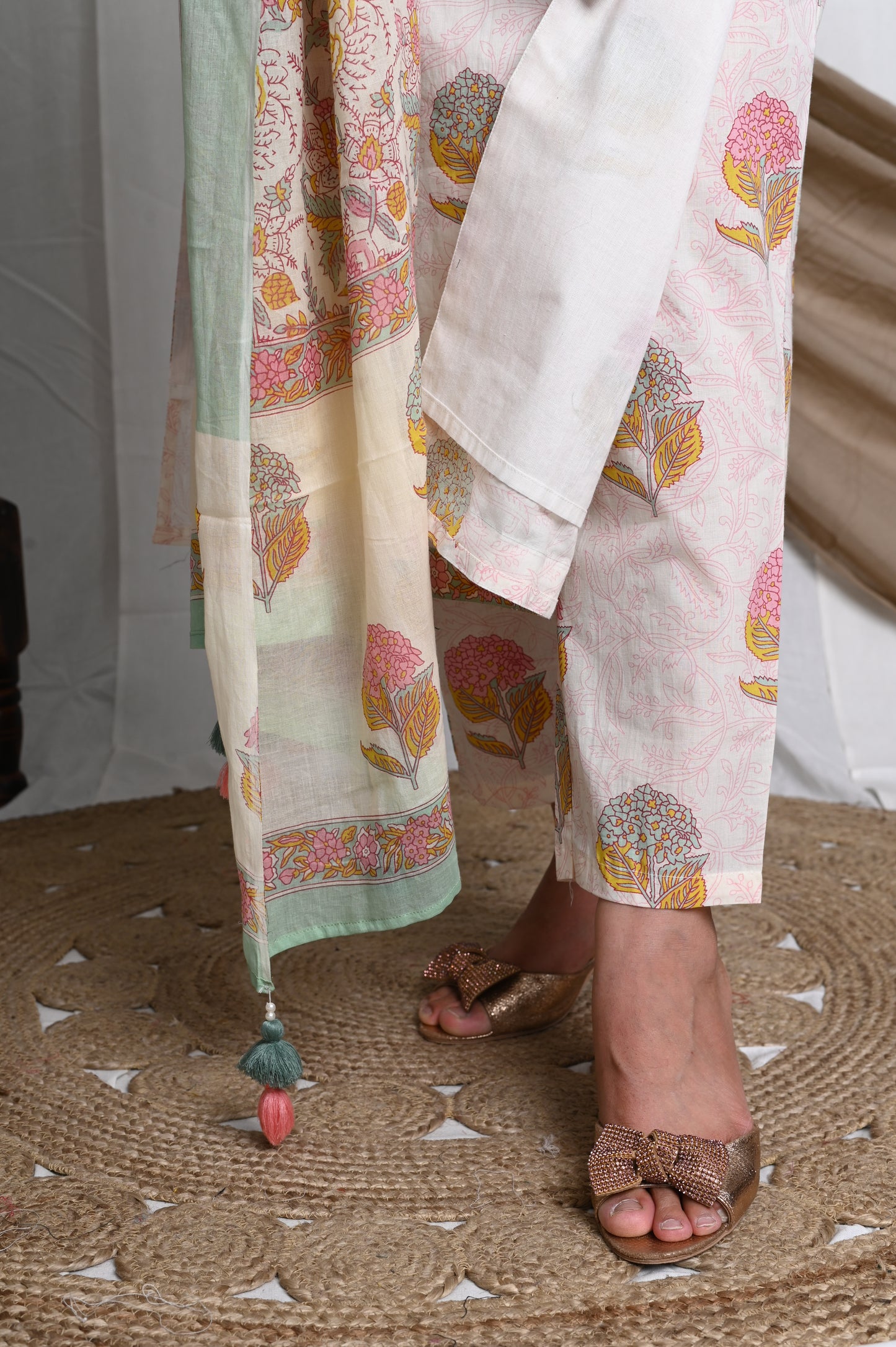 Noori Handblock Cotton Suit Set