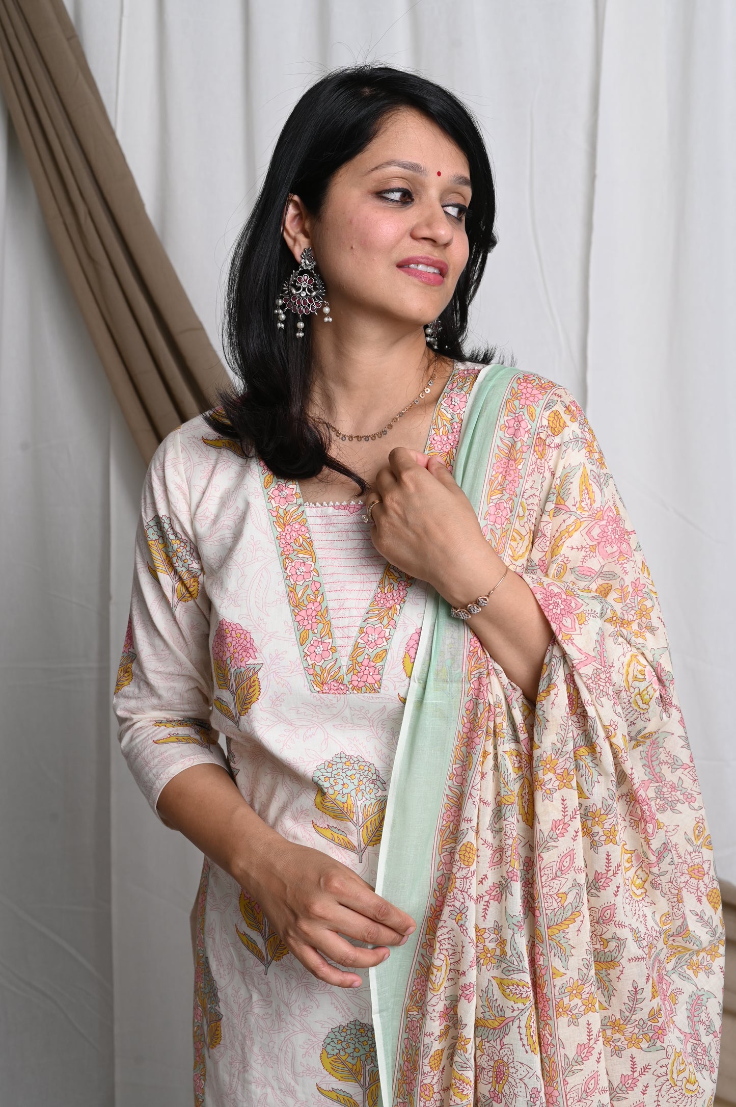 Noori Handblock Cotton Suit Set